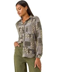 Roman - Patchwork Print Stretch Top - Lyst