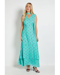 Wallis - Petite Polka Dot Scarf Maxi Dress - Lyst