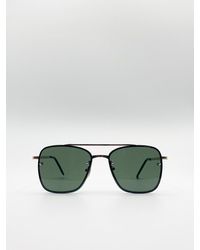 SVNX - Metal Frame Square Aviator Style Sunglasses - Lyst