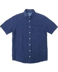 Hackett - Garment Dyed Linen Short Sleeve Shirt - Lyst