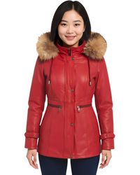 Infinity Leather - Warm Hooded Parka Jacket-Northwich Lamb Leather - Lyst