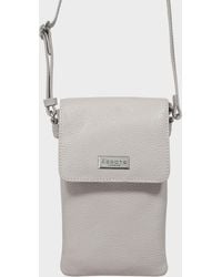 Assots London - 'maria' Ice Grey Pebble Grain Real Leather Crossbody Phone Bag - Lyst