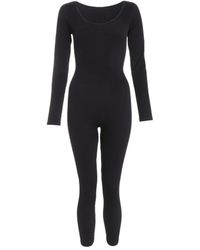 Quiz - Ribbed Long Sleeve Jumpsuit - Lyst