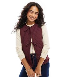 ASOS - Quilted Tie Front Gilet - Lyst