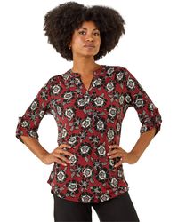 Roman - Floral Puff Print Stretch Shirt - Lyst