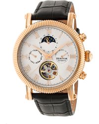 Heritor - Winston Semi-Skeleton Leather-Band Watch - Lyst