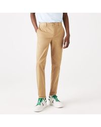 Lacoste - Slim Fit Stretch Katoenen Chino In Beige - Lyst