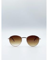 SVNX - Classic Round Metal Frame Sunglasses - Lyst