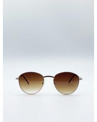 SVNX - Classic Round Metal Frame Sunglasses - Lyst
