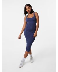Pink Vanilla - Washed Ribbed Racer Dress - Lyst