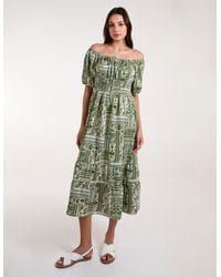 Blue Vanilla - Scoop Neck Paisley Midi Dress - Lyst