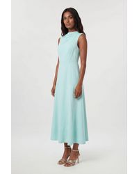 Karen Millen - Tailored Satin Godet Full Skirted Midi Dress - Lyst