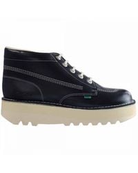 Kickers - Hi Stack Platform Navy Boots Patent Leather - Lyst
