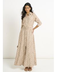 Gini London - Belted Shirt Maxi Dress - Lyst