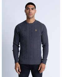 Luke 1977 - Morden Textured Crew Neck Knitted Jumper - Lyst