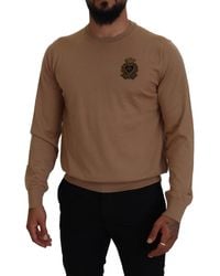 Dolce & Gabbana - Crew Neck Sweater Emblem - Lyst