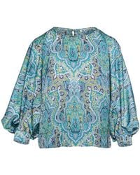 Conquista - Paisley Print Top With Bishop Sleeves - Lyst