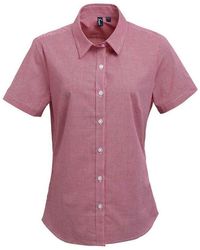 PREMIER - Ladies Gingham Short-Sleeved Shirt - Lyst