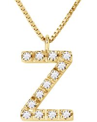 Diadema - Collar Abc Diamonds 0.06 Cts Letter "z" Yellow Gold 18k - Lyst