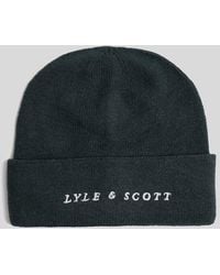 Lyle & Scott - Beanie Mit Logo-Schriftzug – Marineblau - Lyst