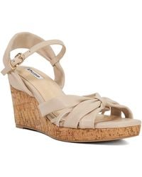 Dune - Kander Cork Wedge Heel Sandals - Lyst
