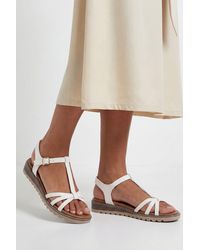 Good for the Sole - Andie Faux Leather T-Bar Low Wedge Comfort Sandals - Lyst