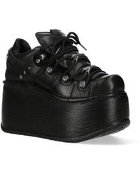 New Rock - M-120N-C96 Leather Gothic Chunky Platform Ankle Boots - Lyst