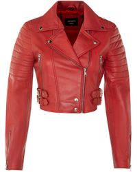 Infinity Leather - Brando Cropped Jacket-Longtown - Lyst