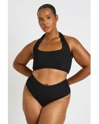 Boohoo - Plus Crinkle Square Neck Top & High Waist Bikini - Lyst