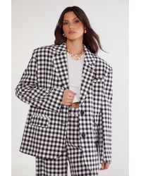 Nasty Gal - Gingham Tailored Blazer - Lyst