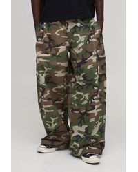 BoohooMAN - Extreme Parachute Ripstop Camo Cargo Trouser - Lyst