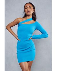 MissPap - Premium Knitted One Shoulder Midi Dress - Lyst
