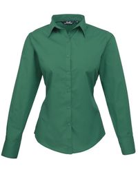 PREMIER - Ladies Poplin Long Sleeve Blouse / Plain Work Shirt () - Lyst