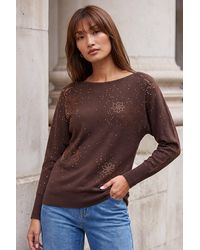 Roman - Floral Sparkle Hotfix Knit Jumper - Lyst