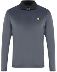 Lyle & Scott - Golf Venteech Langarm Poloshirt Dunkelgrau - Lyst
