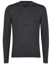 Howick - Merino V Neck Sweatshirt In Charcoal - Lyst