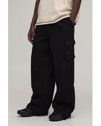 BoohooMAN - Parachute Fit Elasticated Cargo Trousers - Lyst