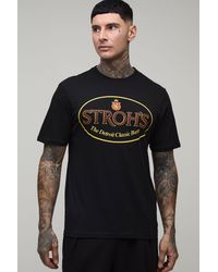BoohooMAN - Tall Regular Stroh's Beer License Print T-Shirt - Lyst
