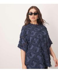 ARRANGE - Curve Woven Textured Oversized T-Shirt - Lyst