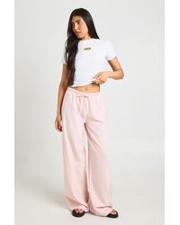 Boohoo - Tall Woven Elasticated Waist Drawstring Wide Leg Trouser - Lyst