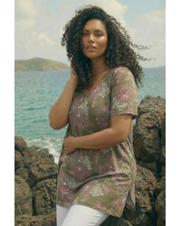 Roman - Curve Floral Bar Back Stretch Top - Lyst