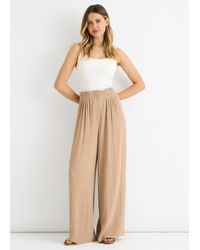 Gini London - Paperbag Waist Wide Leg Trousers - Lyst