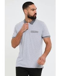 Threadbare - 'Mansfield' Checked Collar Pique Polo Shirt Cotton - Lyst