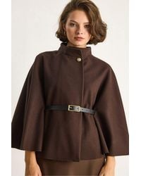 Bianco Lucci - Oversized Wool Blend Overcoat - Lyst