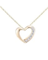 DIAMANT L'ÉTERNEL - 9ct Geelgouden Diamanten Harthanger En Ketting Met Een Lengte Van 46 Cm - Lyst