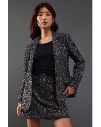 Warehouse - Premium Sequin Boucle Blazer - Lyst