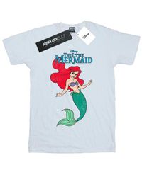 Disney - Ladies The Little Mermaid Line Ariel Cotton Boyfriend T-Shirt () - Lyst