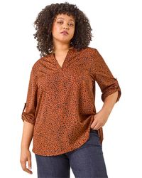 Roman - Curve Spot Print Tunic Top - Lyst