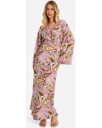 Boohoo - Paisley Print Flared Sleeve Crop & Maxi Skirt - Lyst