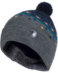 Heat Holders - Thin Knit Fleece Lined Pom Pom Hat - Lyst